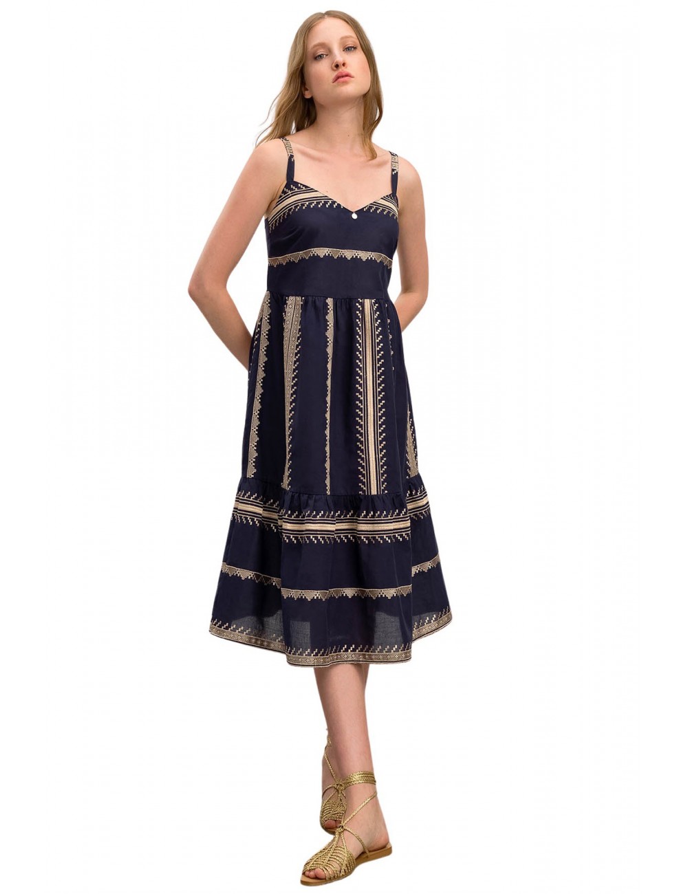 Καλοκαιρινό Φόρεμα με Τιράντες Vamp 16501 Lamoda.gr